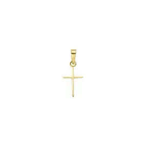 1/2 Inch 14KT Gold Stick Style Cross Pendant
