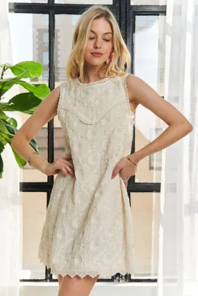 Applique Sleeveless Shift Dress