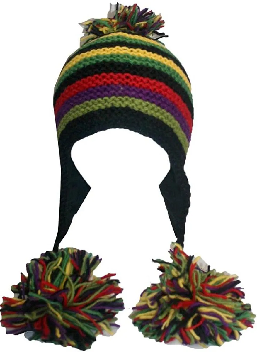 Assorted Highland Wool Knit Beanie Fleece Earflap Beanies