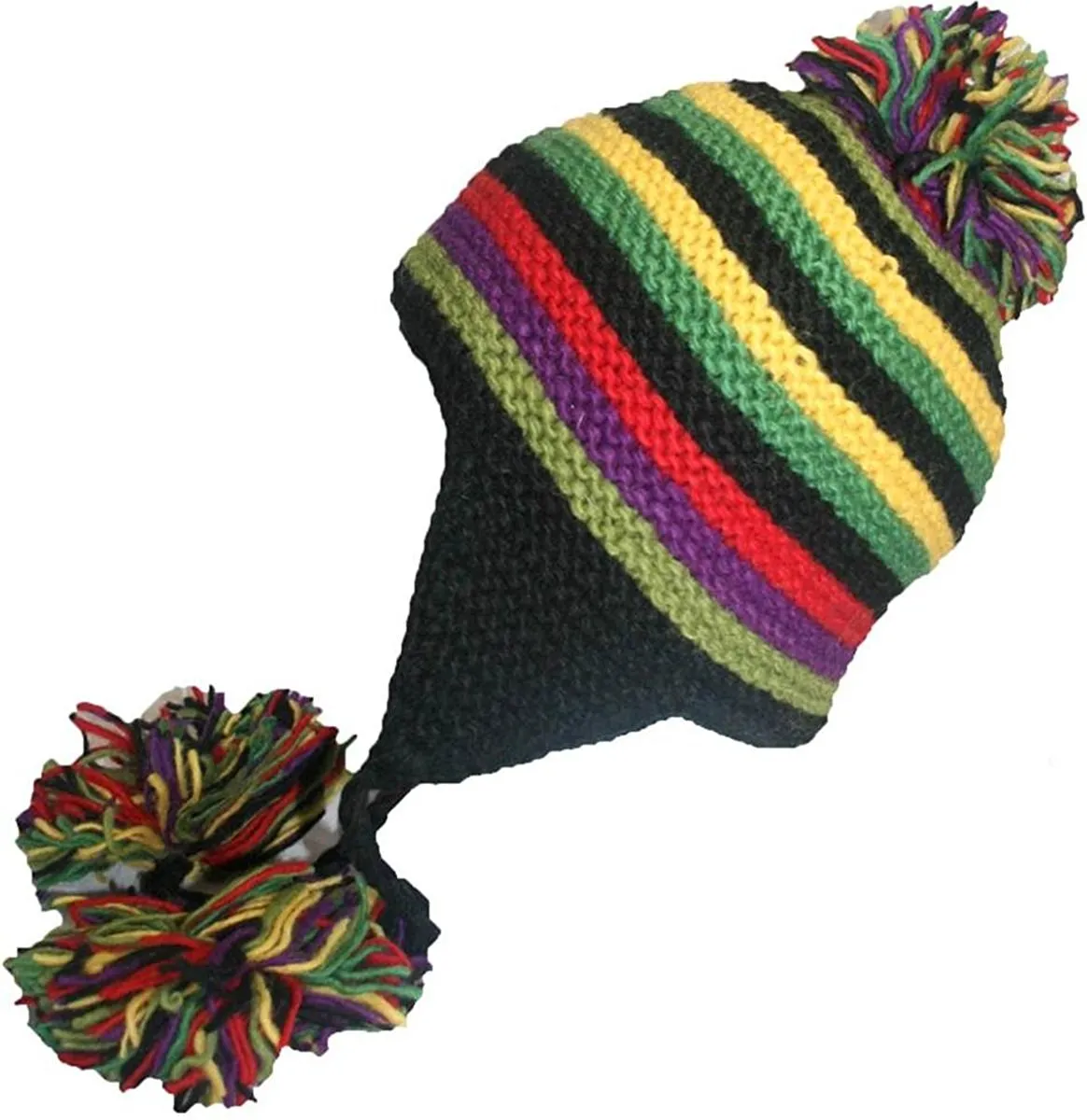 Assorted Highland Wool Knit Beanie Fleece Earflap Beanies