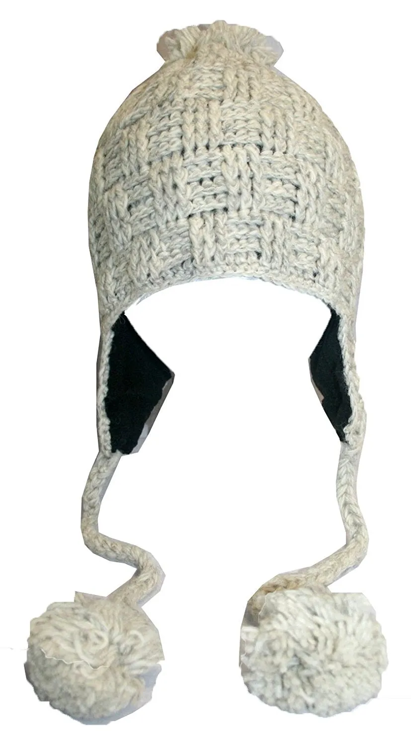 Assorted Highland Wool Knit Beanie Fleece Earflap Beanies
