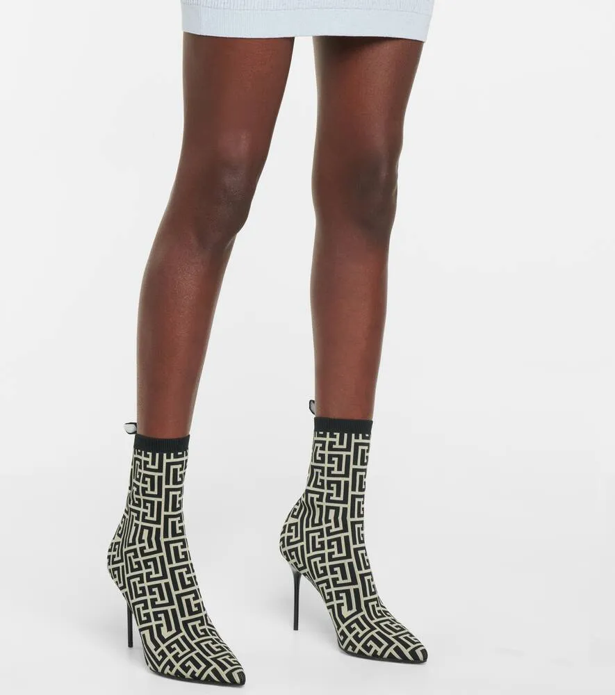 Balmain Skye printed sock boots