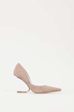 Beige & Silver Juliette Concave Heel