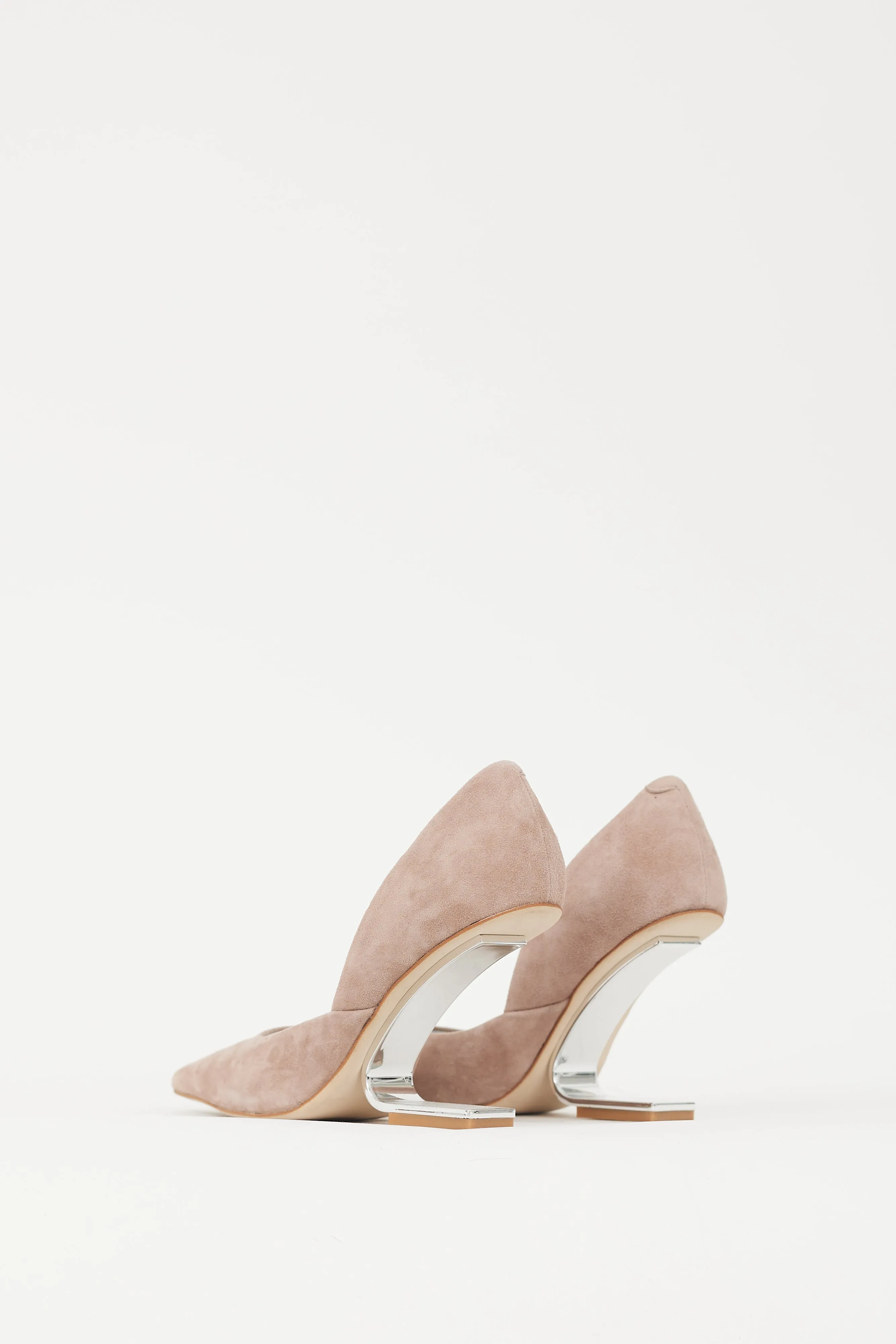Beige & Silver Juliette Concave Heel