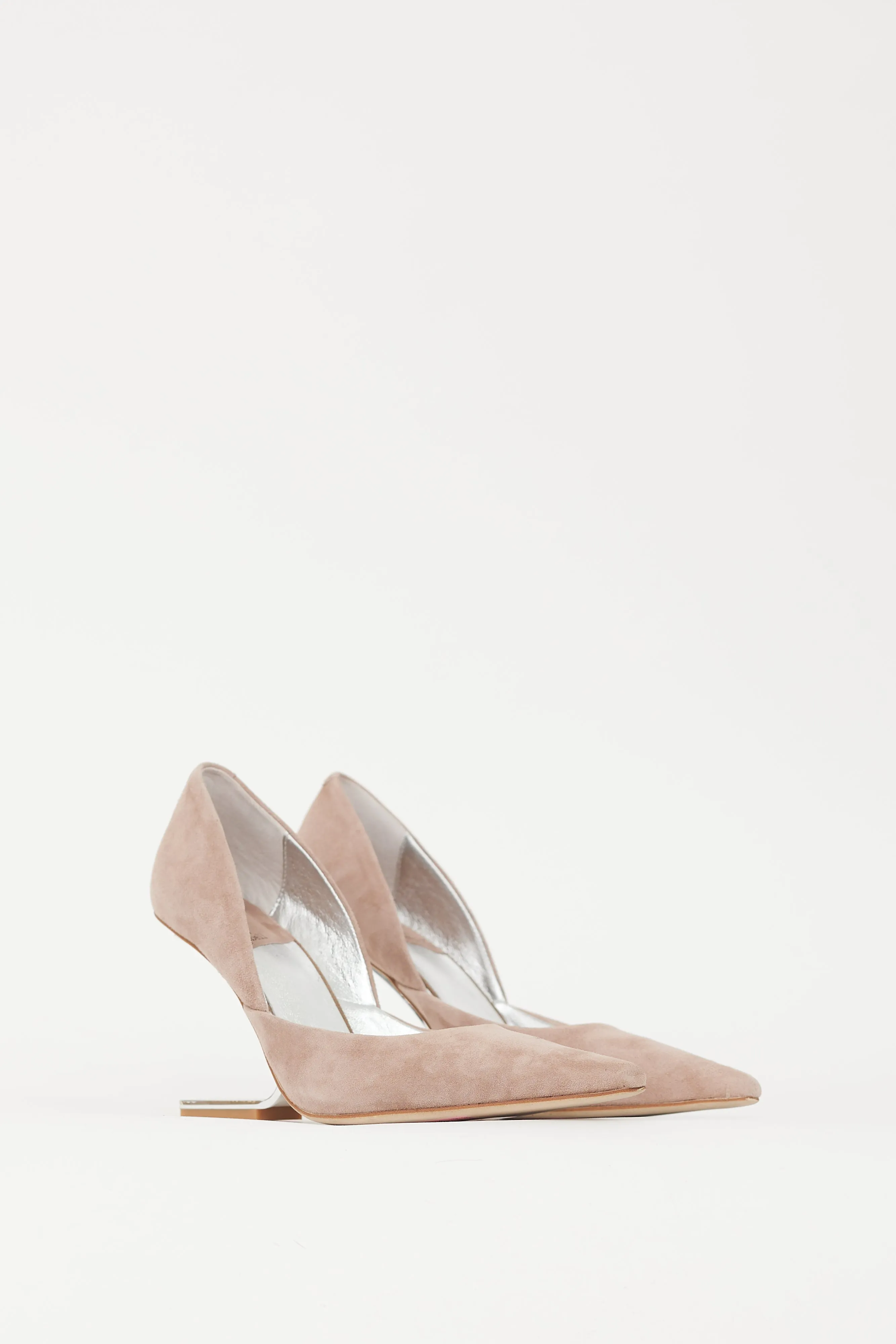 Beige & Silver Juliette Concave Heel