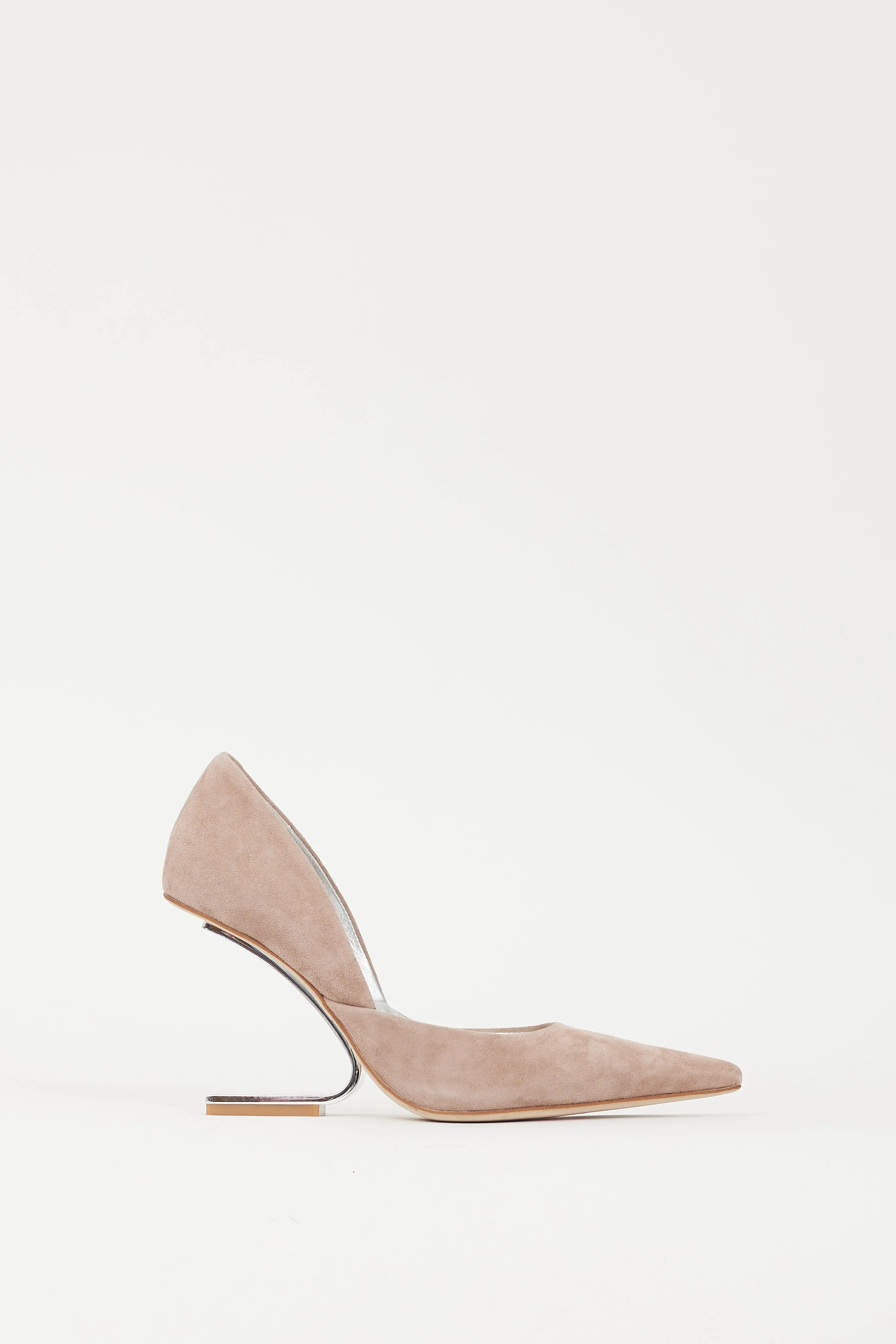 Beige & Silver Juliette Concave Heel