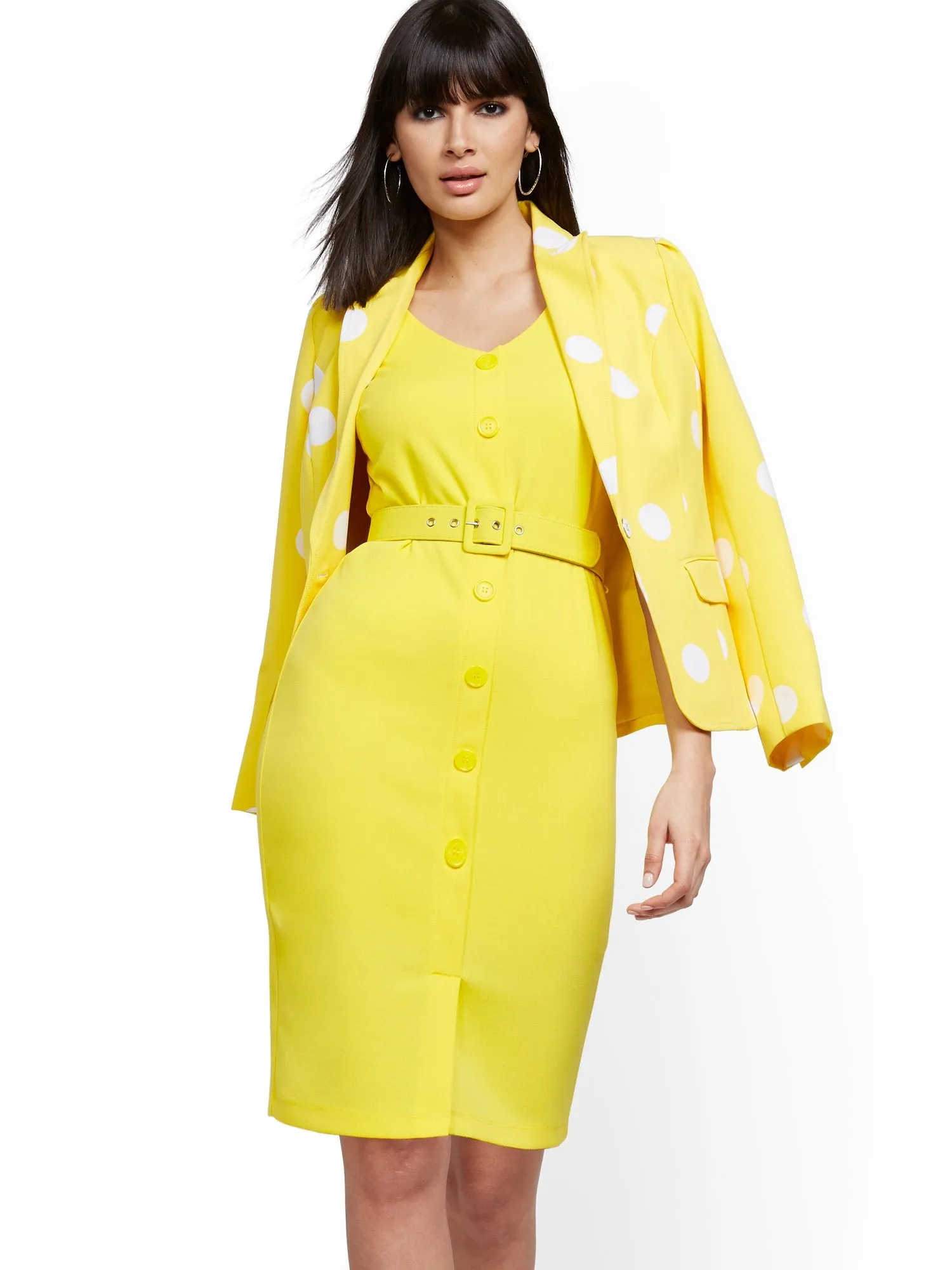 Belted Cap-Sleeve Sheath Dress - Magic Crepe®