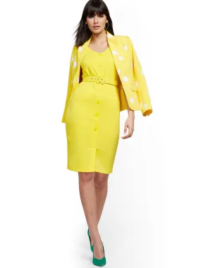 Belted Cap-Sleeve Sheath Dress - Magic Crepe®