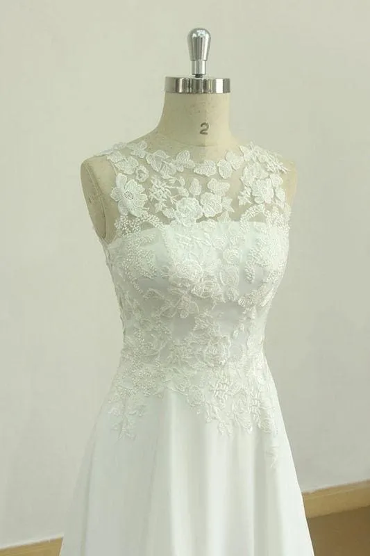 Bridelily Graceful Appiques Chiffon A-line Wedding Dress