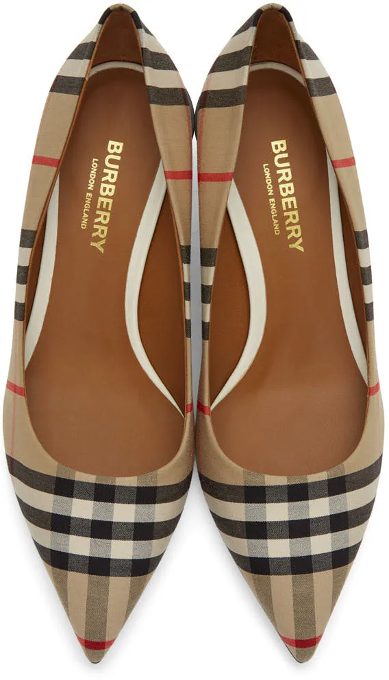 Burberry Beige Check Lillyton Heels