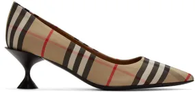 Burberry Beige Check Lillyton Heels