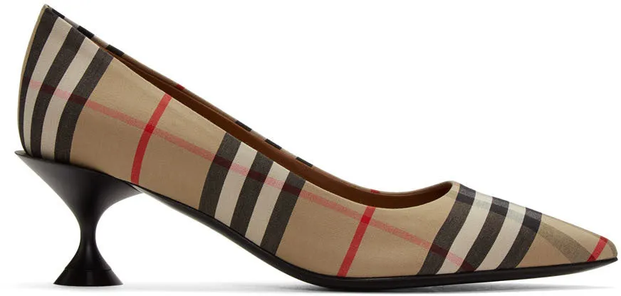 Burberry Beige Check Lillyton Heels
