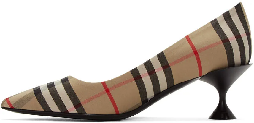 Burberry Beige Check Lillyton Heels