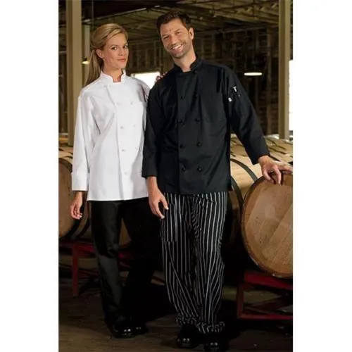 Chef Coat 10 Knot Black Sm