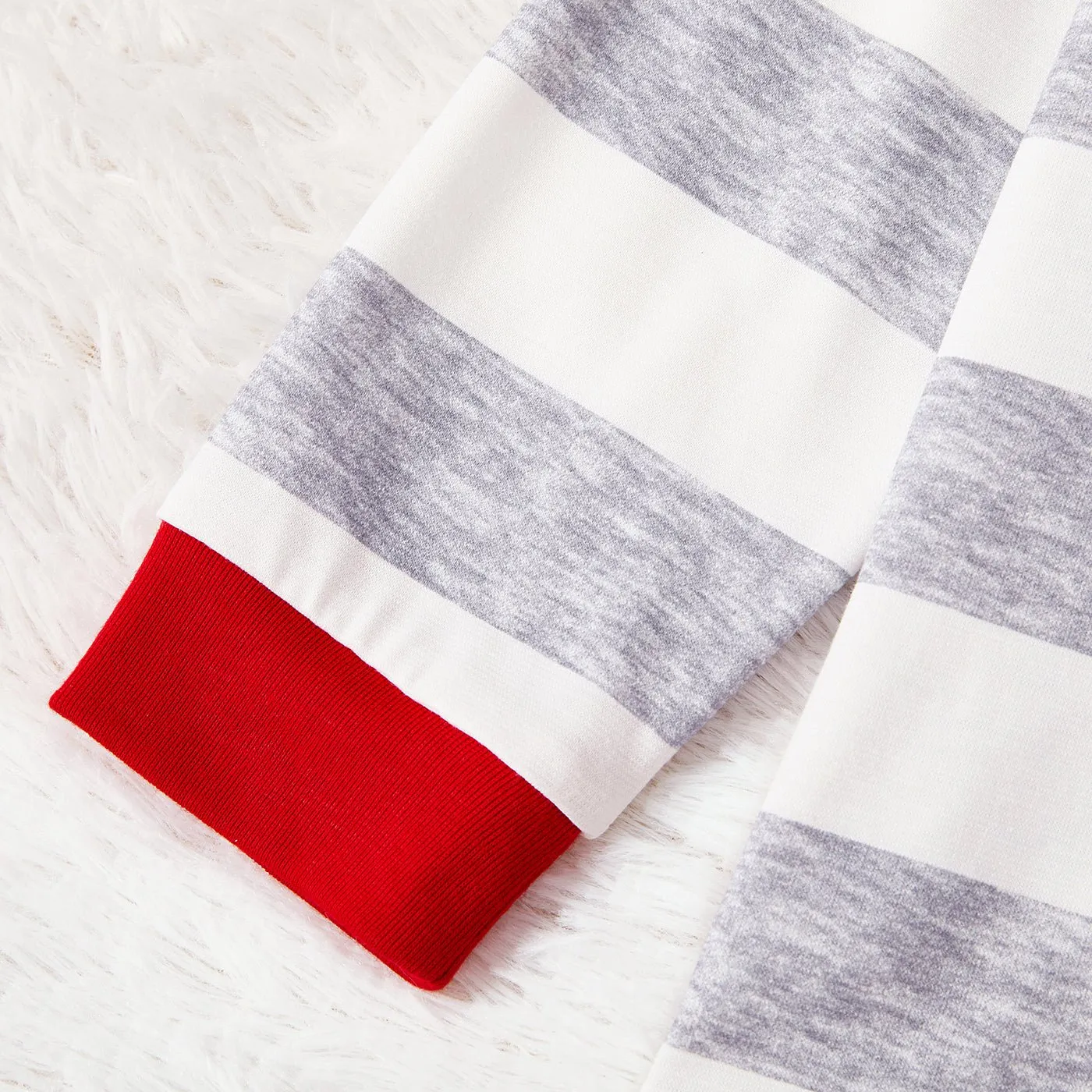 Christmas Family Matching Grey Striped Long-sleeve Naia? Pajamas Sets (Flame Resistant)