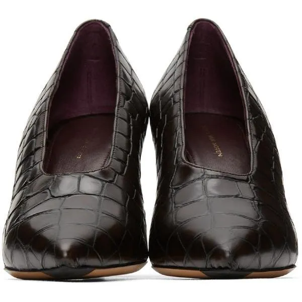 Dries Van Noten Brown Croc Heels