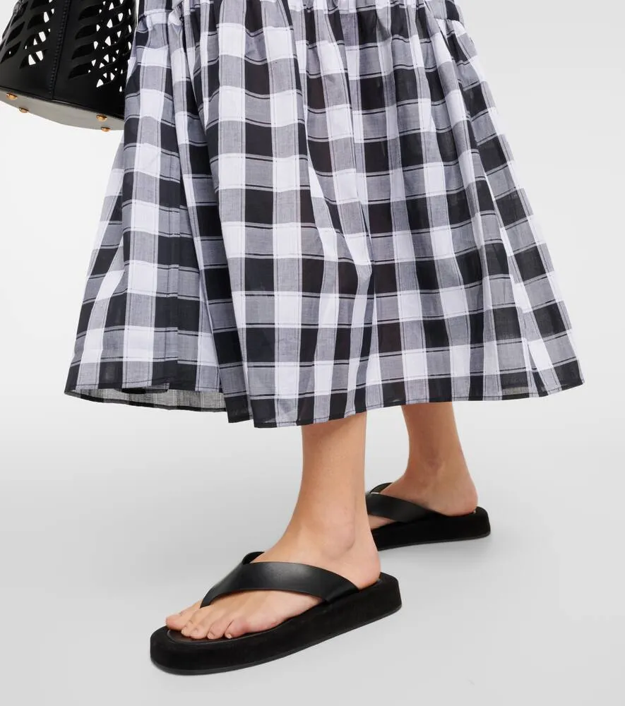 Eres Chess printed cotton midi dress