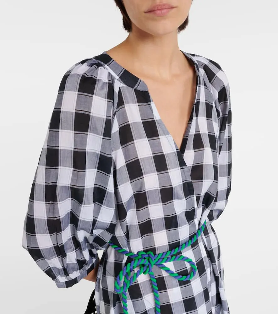 Eres Chess printed cotton midi dress
