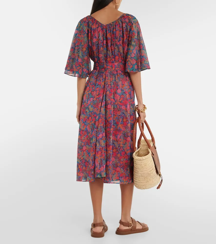 Eres Daisy floral cotton midi dress