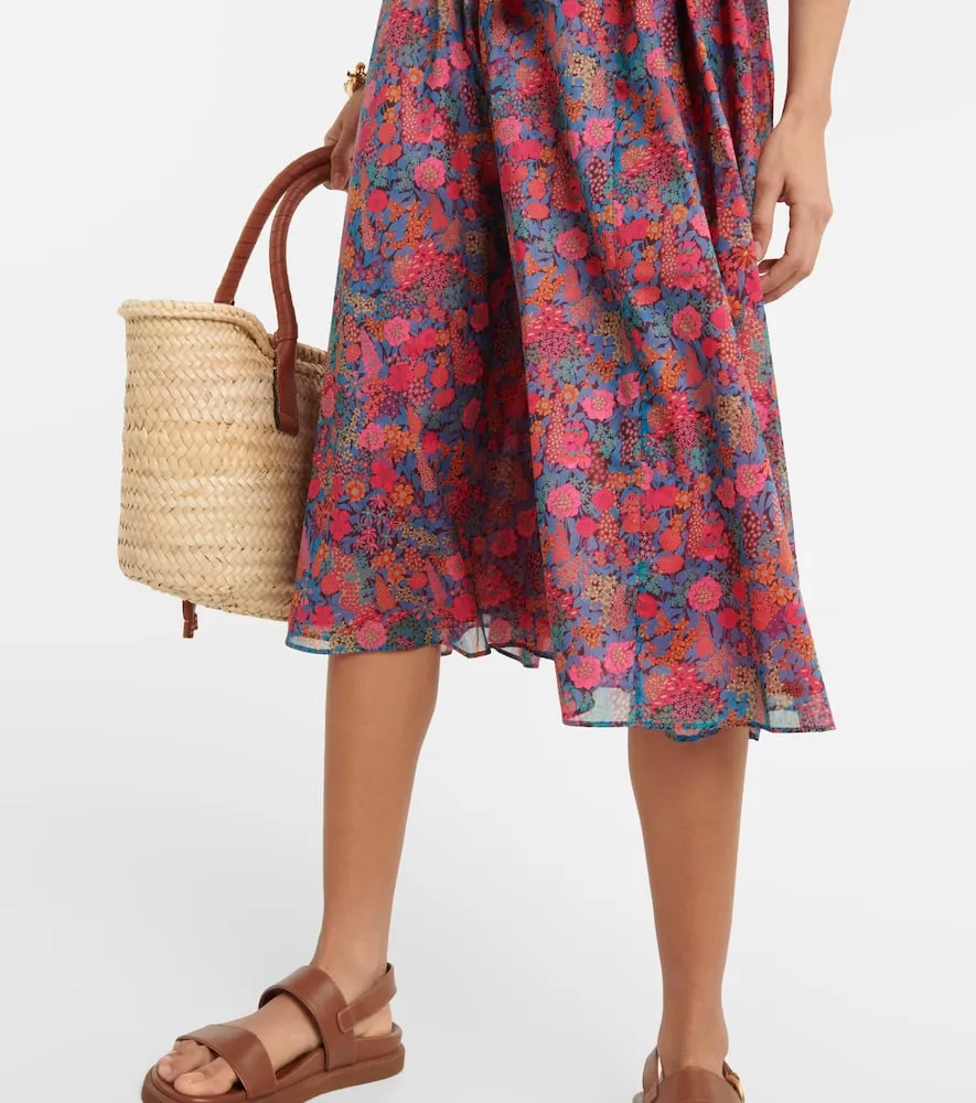 Eres Daisy floral cotton midi dress