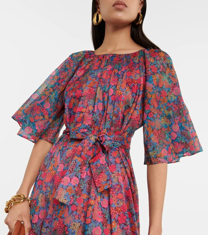 Eres Daisy floral cotton midi dress