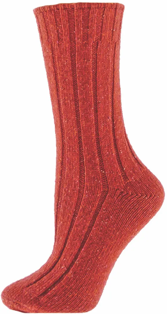 Erin Silk Wool Ribbed Crew Socks (Women's)