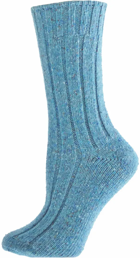 Erin Silk Wool Ribbed Crew Socks (Women's)