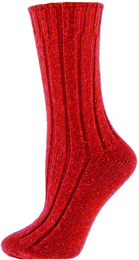 Erin Silk Wool Ribbed Crew Socks (Women's)
