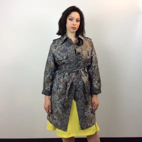 Escada Snake Print Designer Trench Coat S/M