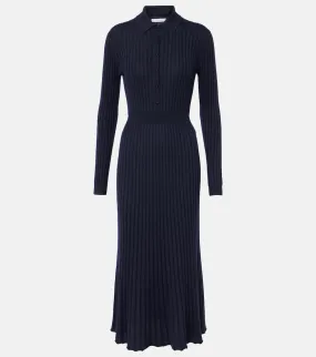 Gabriela Hearst Ardor ribbed-knit cashmere and silk polo dress Gabriela Hearst Ardor ribbed-knit cashmere and silk polo dress