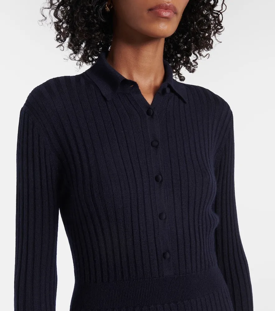 Gabriela Hearst Ardor ribbed-knit cashmere and silk polo dress