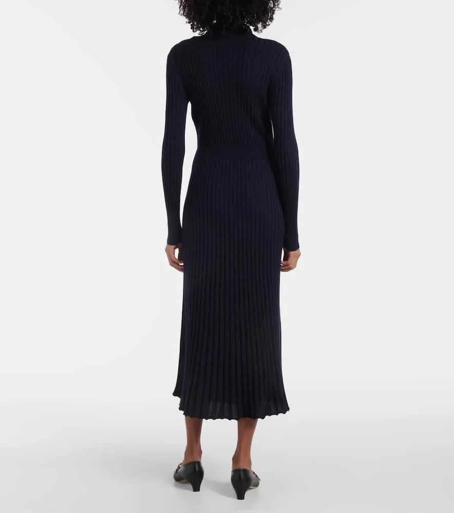 Gabriela Hearst Ardor ribbed-knit cashmere and silk polo dress