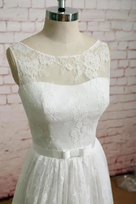 Graceful Illusion Lace A-line Wedding Dress