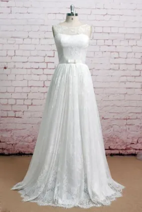 Graceful Illusion Lace A-line Wedding Dress