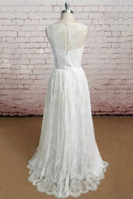 Graceful Illusion Lace A-line Wedding Dress