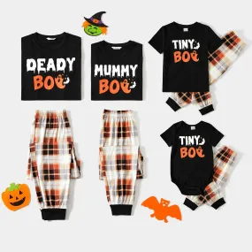 Halloween Family Matching Letter Print Pajamas