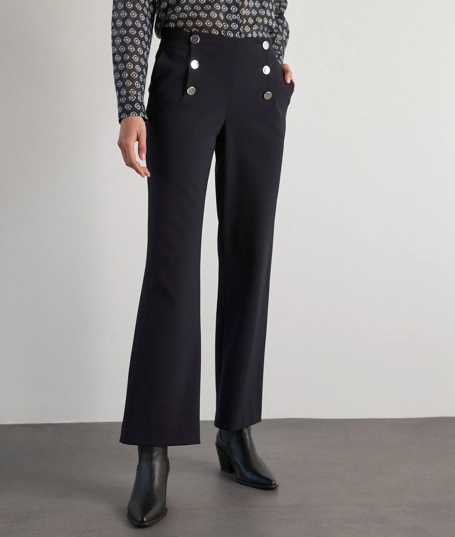 HUBERT FLARED NAVY SAILOR TROUSERS