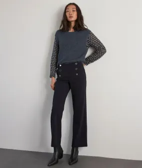 HUBERT FLARED NAVY SAILOR TROUSERS