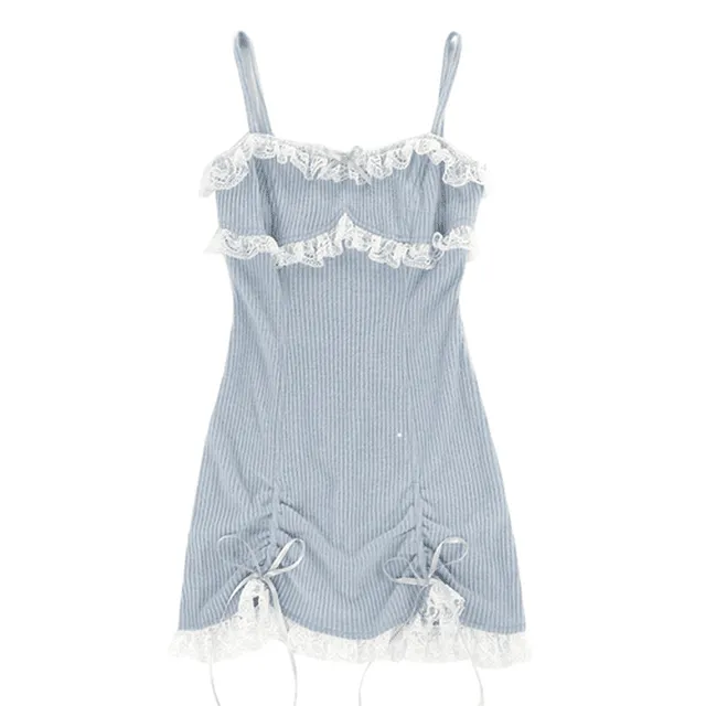 Kawaii Sweet Lace Bow Slim Lolita Dress