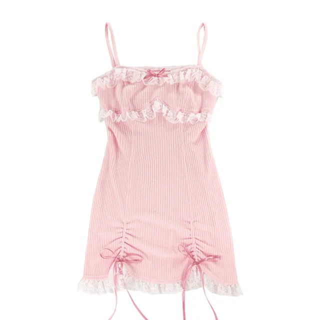 Kawaii Sweet Lace Bow Slim Lolita Dress