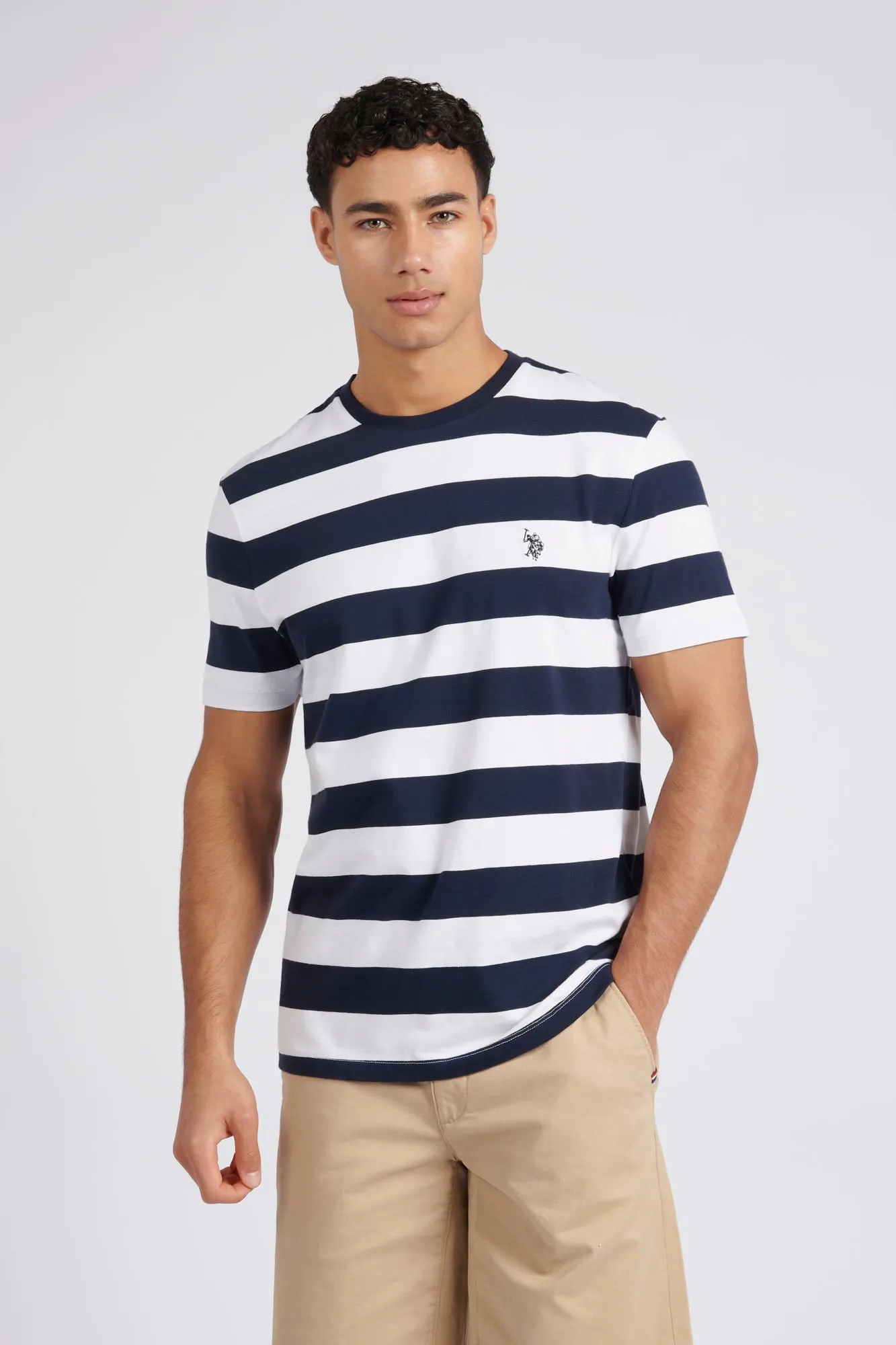 Mens Classic Stripe T-Shirt in Dark Sapphire Navy