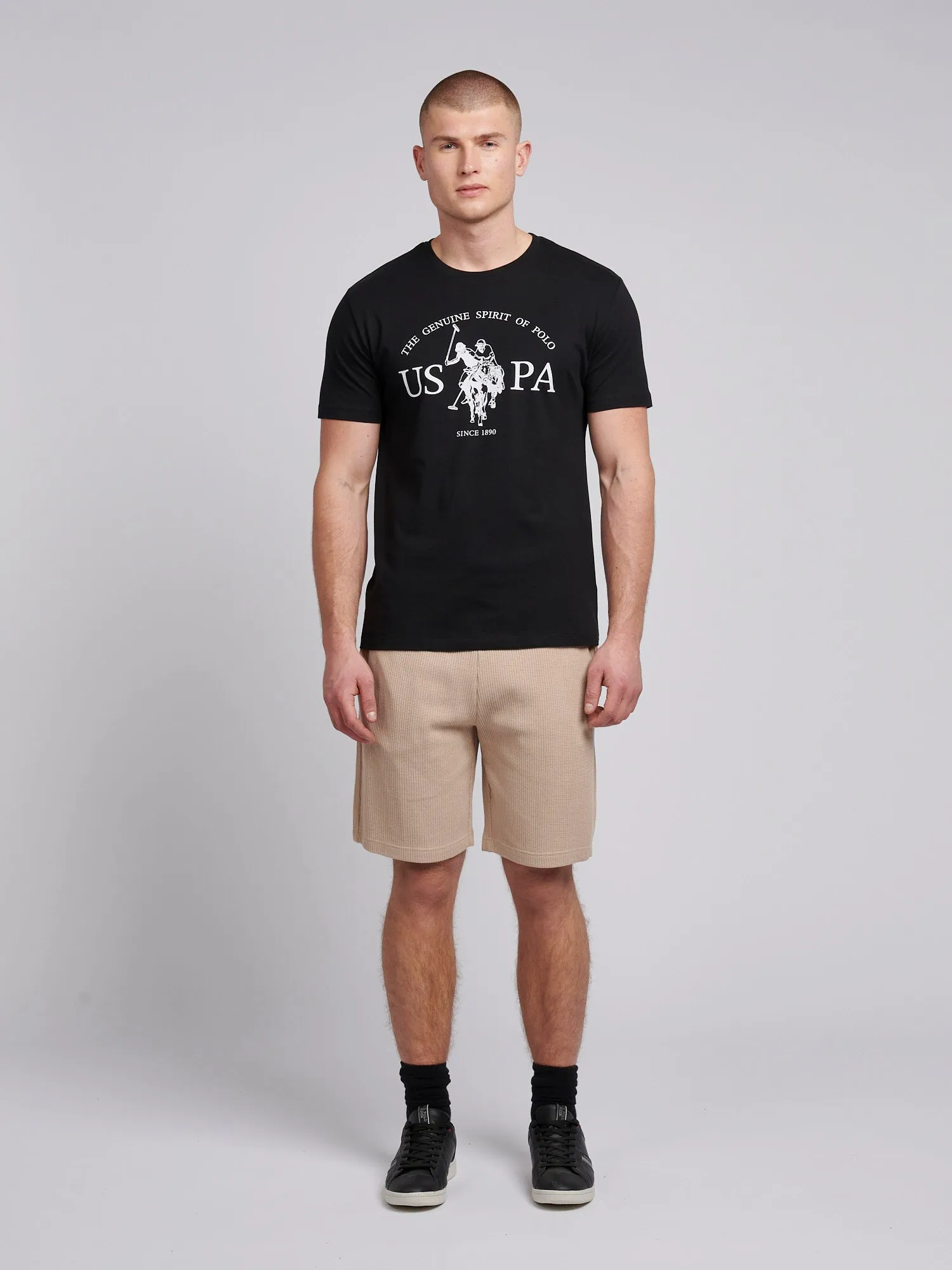 Mens USPA Print Graphic T-Shirt in Black