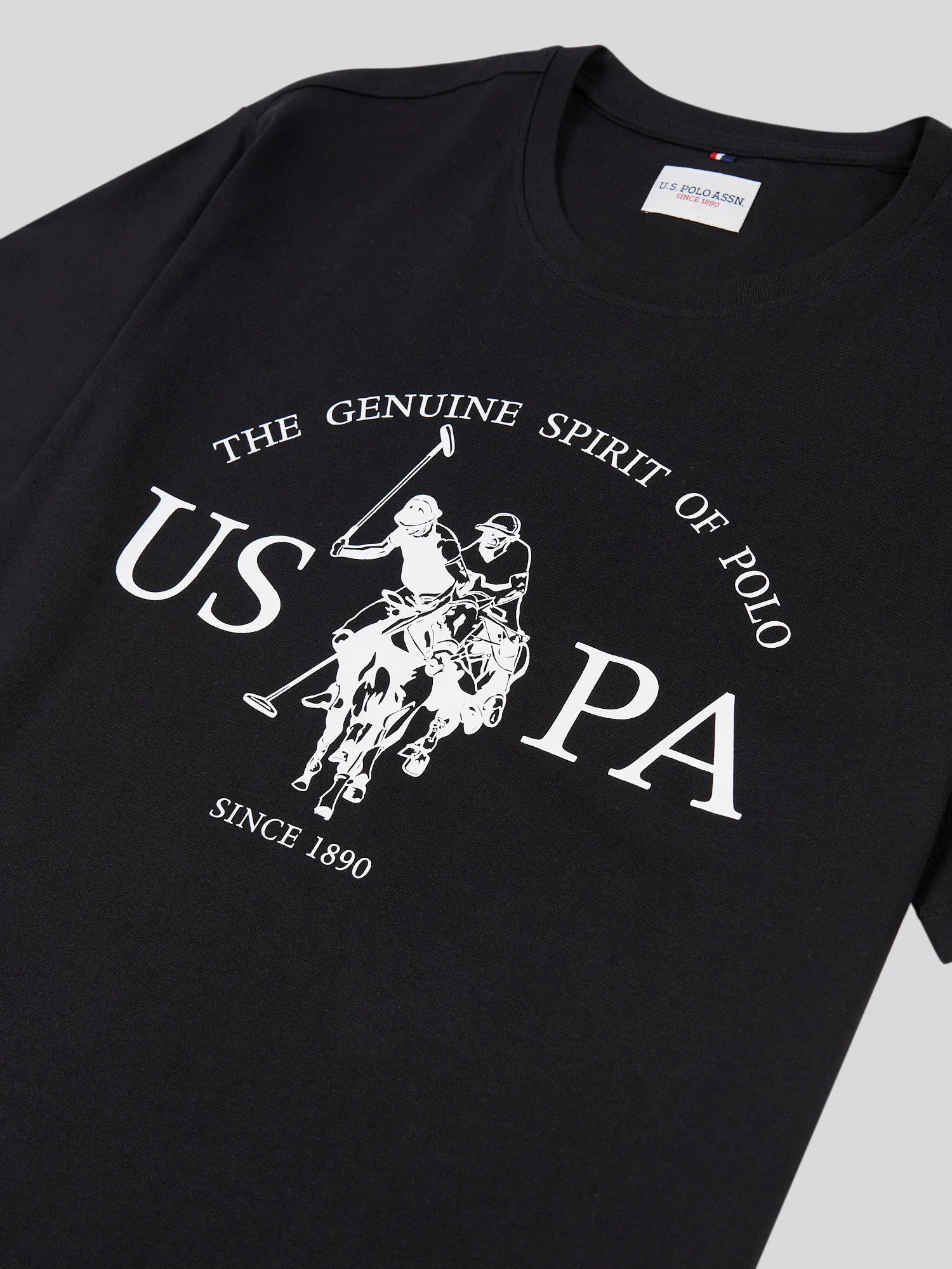 Mens USPA Print Graphic T-Shirt in Black
