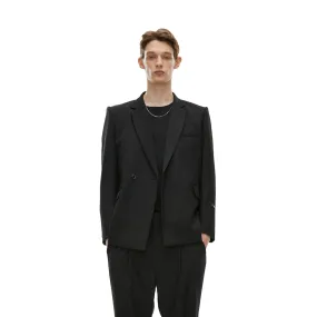 Metal Chain Classic Double Breasted Suit Black