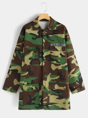 OEM ODM Classic Collar Camouflage Long Sleeve Camo Plus Size Coats & Jackets