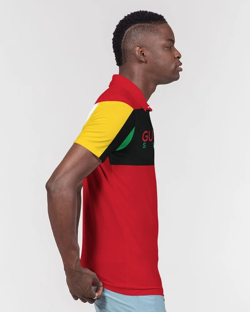 Red Guyanese Swag™ Men's Slim Fit Short Sleeve Polo