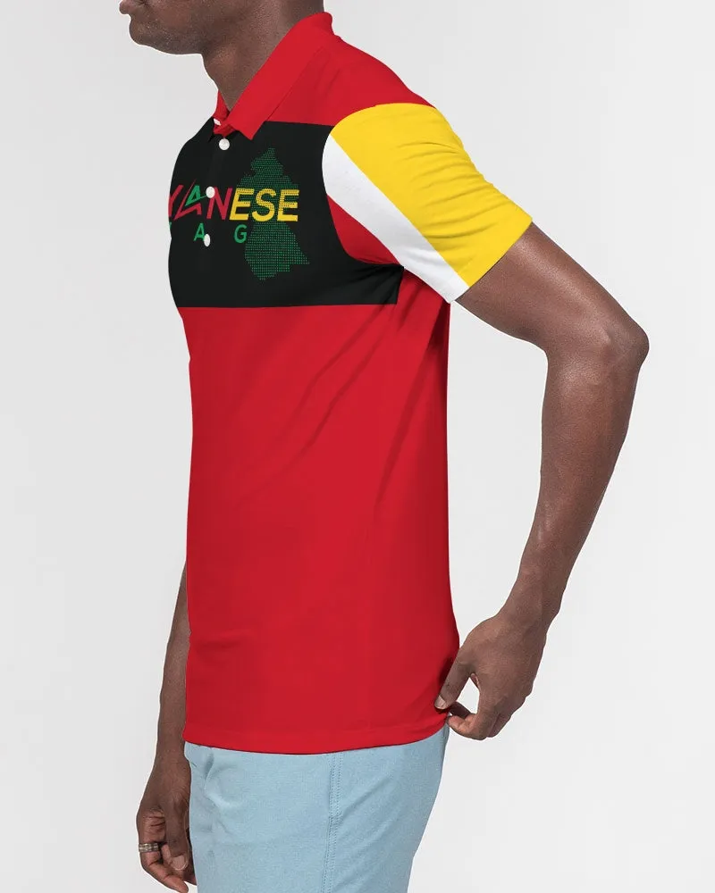 Red Guyanese Swag™ Men's Slim Fit Short Sleeve Polo