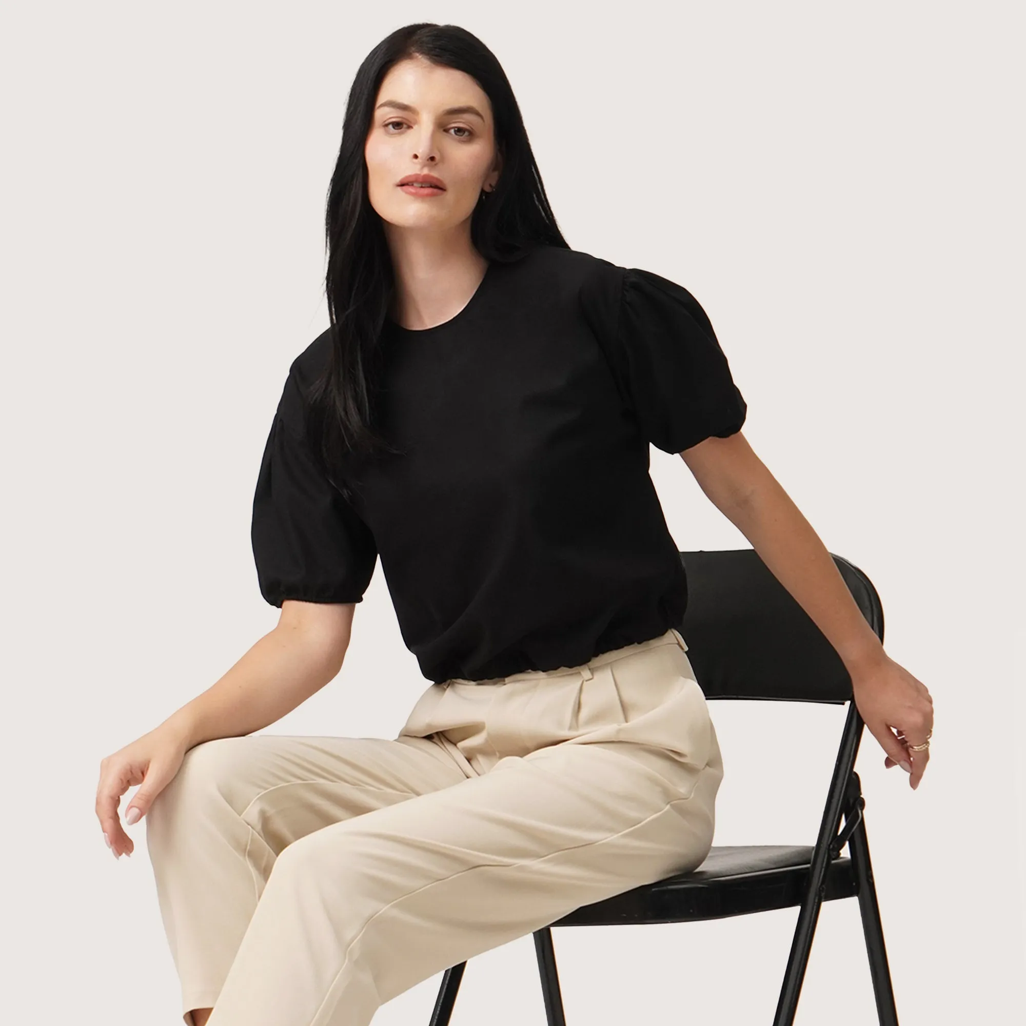 Short Sleeves Blouson Top