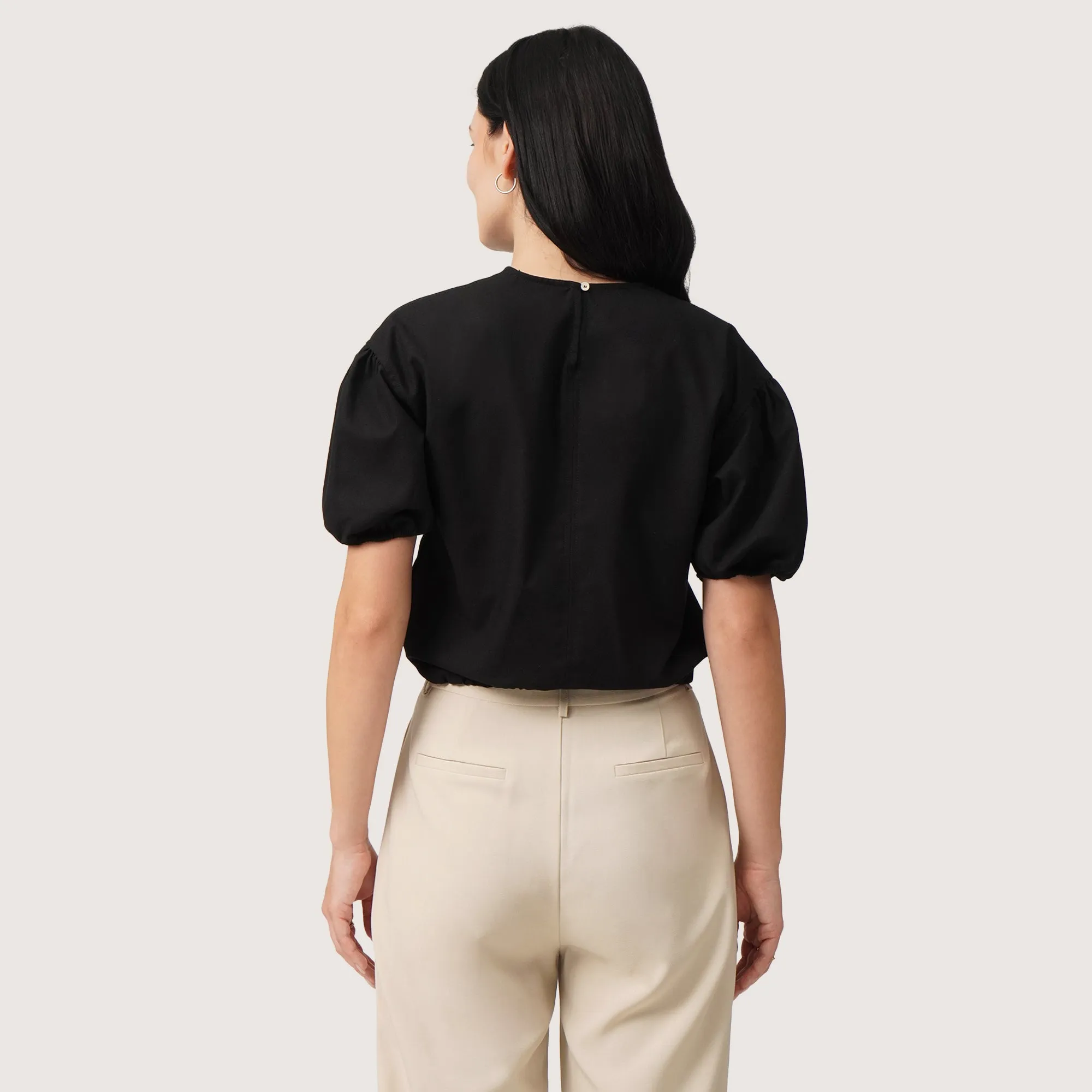 Short Sleeves Blouson Top