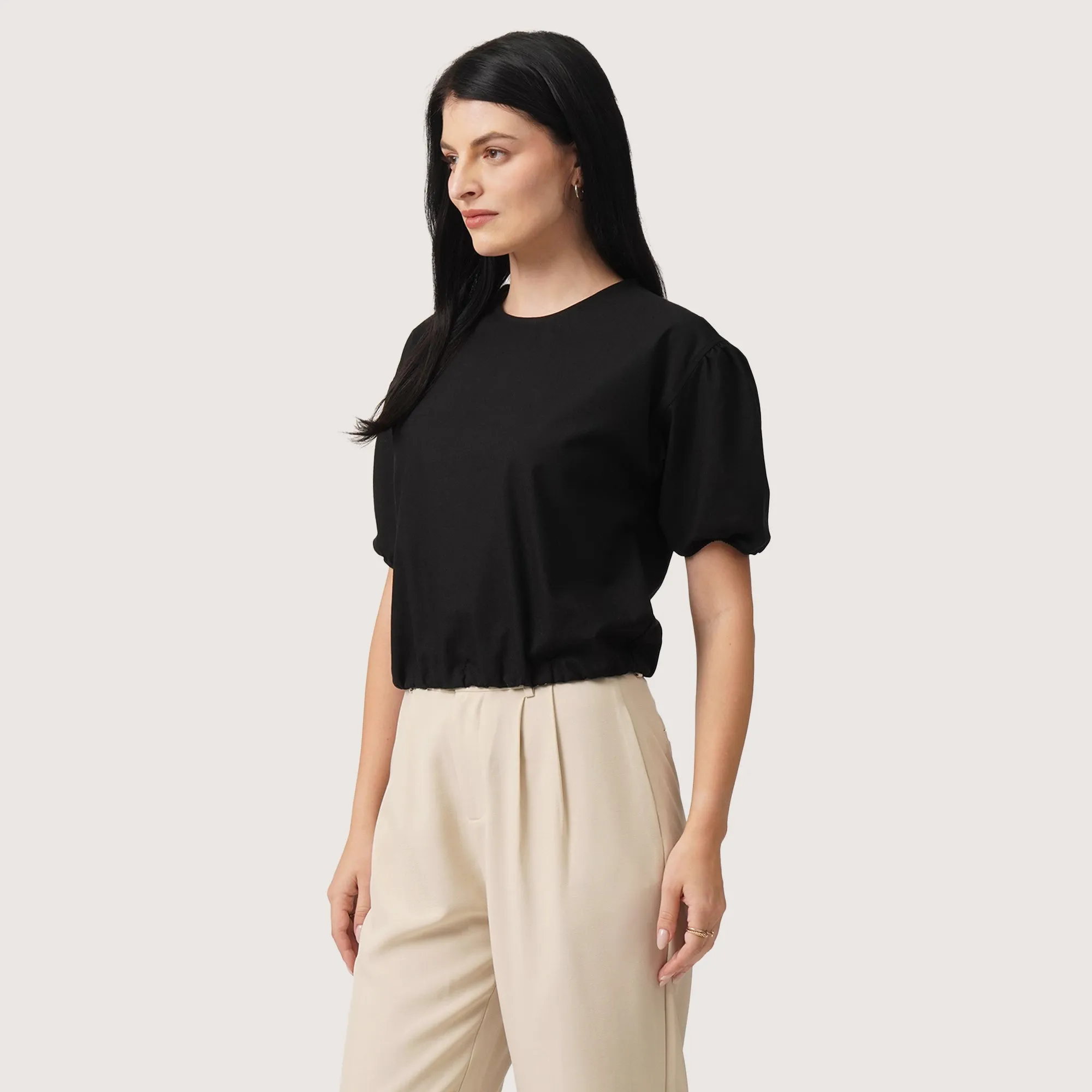 Short Sleeves Blouson Top